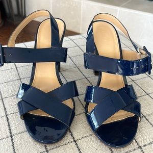 J. Crew Navy Patent Leather Heels